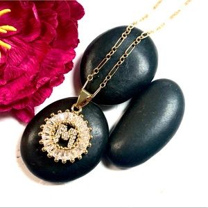 Initial M Necklace, Letter M, Personalized M, Boho